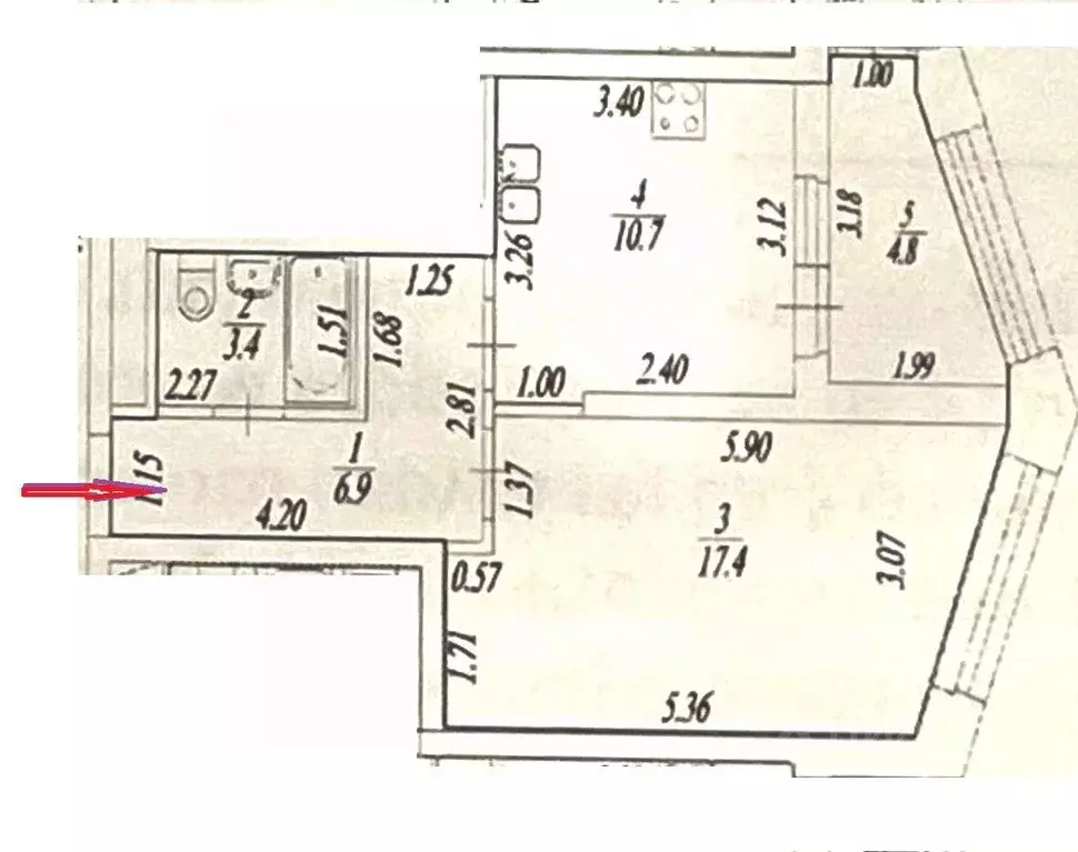 1-к кв. Башкортостан, Уфа ул. Рудольфа Нуреева, 10 (41.0 м) - Фото 2