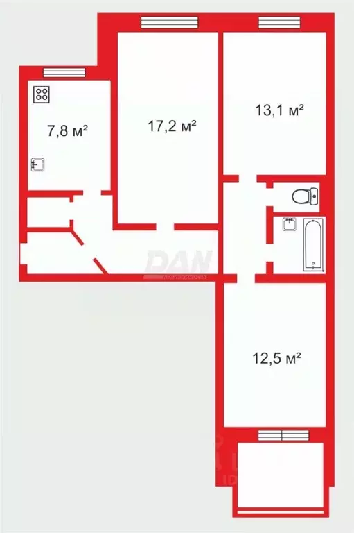 3-к кв. Челябинская область, Челябинск ул. Энгельса, 44 (65.4 м) - Фото 1