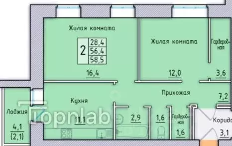 2-к кв. Орловская область, Орел ул. Андрианова, 33 (54.9 м) - Фото 2