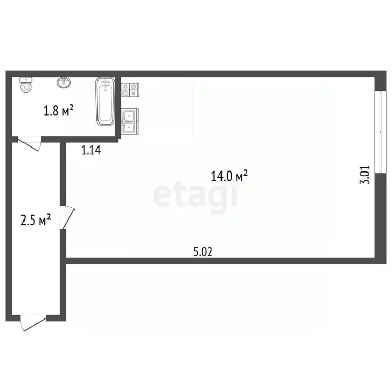 Комната Смоленская область, Смоленск ул. Попова, 104 (18.3 м) - Фото 2
