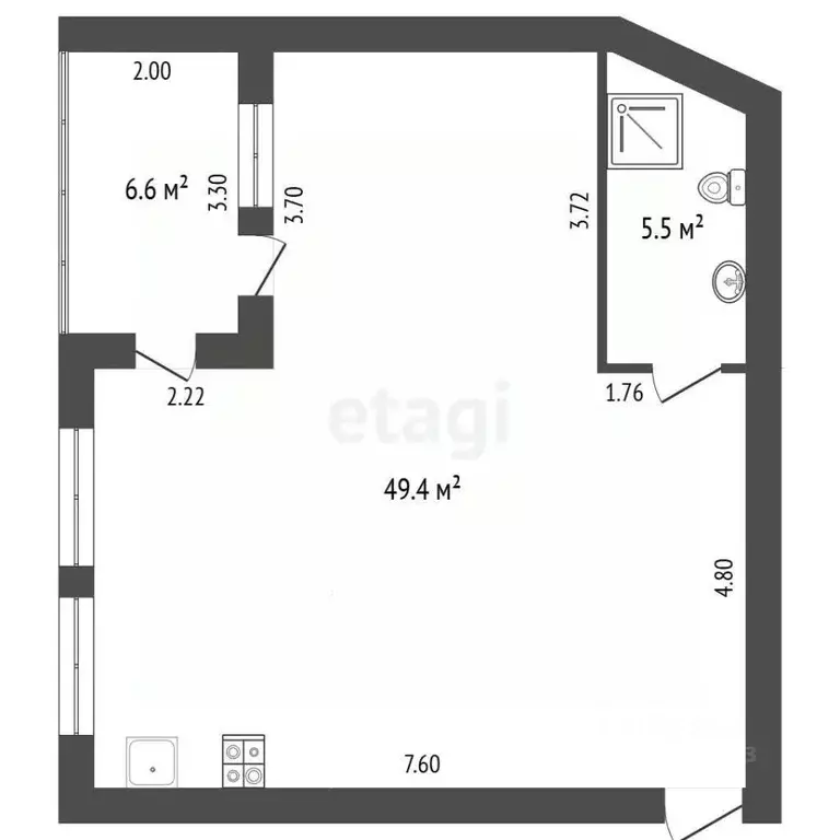 2-к кв. Крым, Черноморское пгт ул. Сигнальная, 2Бс7 (61.5 м) - Фото 2
