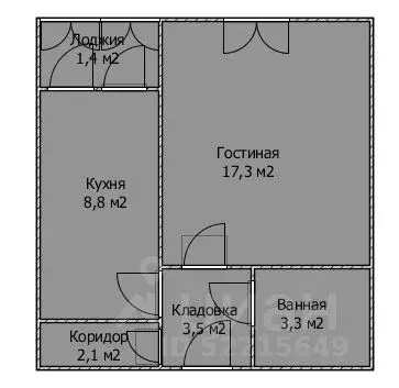 1-к кв. Башкортостан, Стерлитамак ул. Гоголя, 137 (35.0 м) - Фото 1