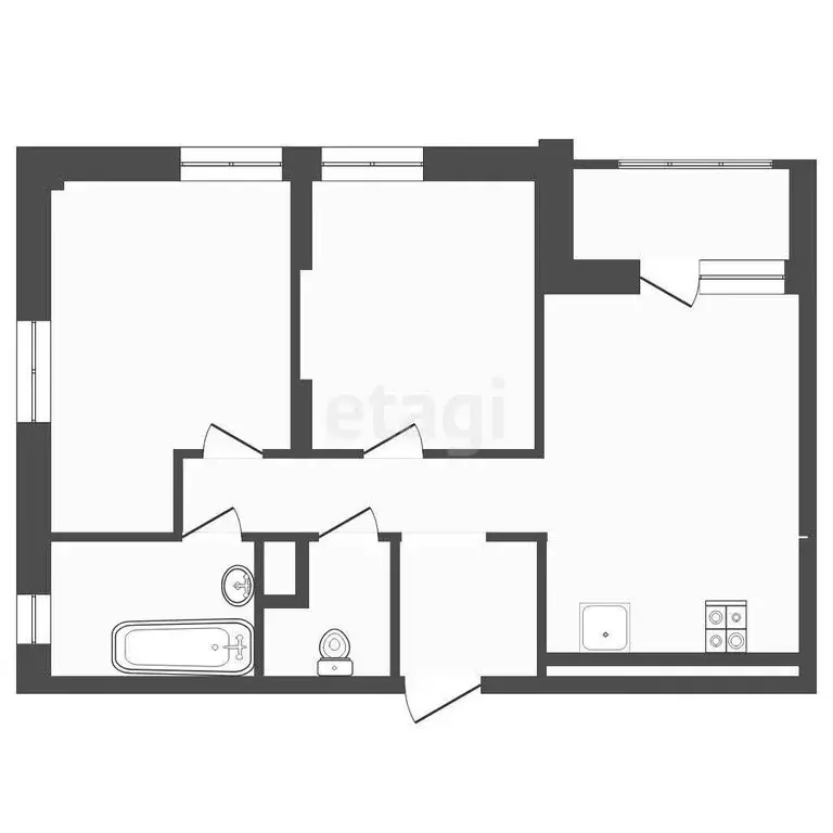 2-комнатная квартира: Тюмень, улица Николая Глебова, 4 (55 м) - Фото 0