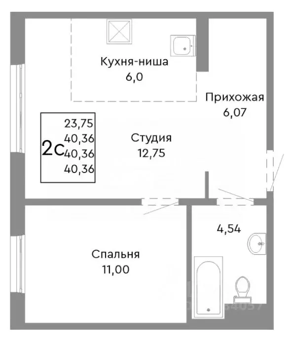 2-к кв. Челябинская область, Челябинск Нефтебазовая ул., 20 (40.0 м) - Фото 2