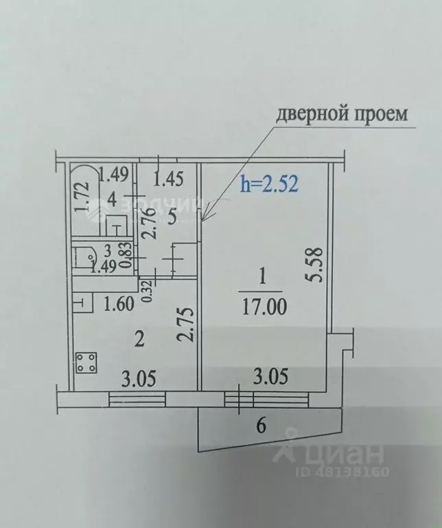 1-к кв. Чувашия, Чебоксары ул. Мичмана Павлова, 30 (32.7 м) - Фото 1