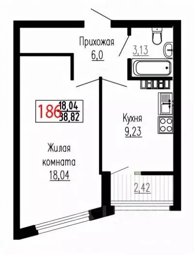 1-к кв. Свердловская область, Екатеринбург ул. Лыжников, 3 (38.7 м) - Фото 0
