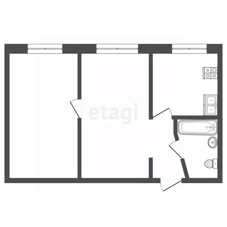 2-к кв. Алтайский край, Барнаул ул. Никитина, 71/27 (44.0 м) - Фото 2