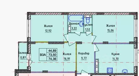 3-к кв. Ярославская область, Ярославль ул. Брагинская, 18к4 (75.0 м) - Фото 2