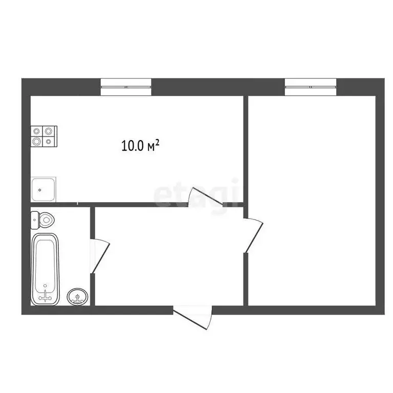 1-комнатная квартира: Нальчик, улица Мовсисяна, 2 (52.2 м) - Фото 1
