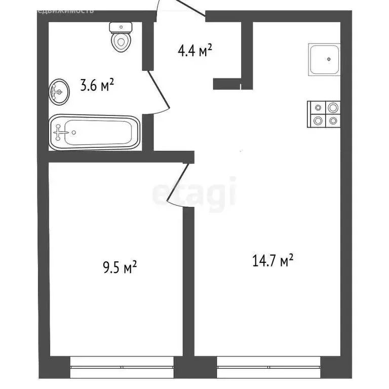 1-комнатная квартира: Москва, Тагильская улица, 3к2 (32 м) - Фото 0