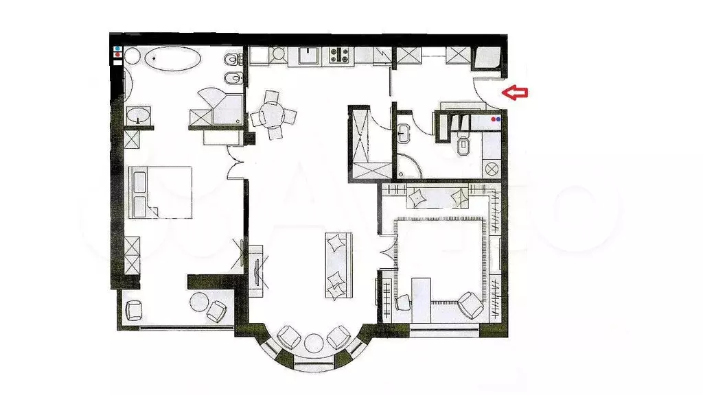 3-к. квартира, 95 м, 3/9 эт. - Фото 0