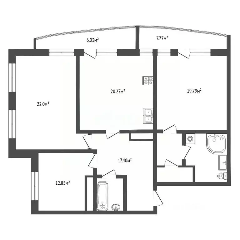 3-к кв. Тюменская область, Тюмень ул. Пермякова, 73 (102.7 м) - Фото 2