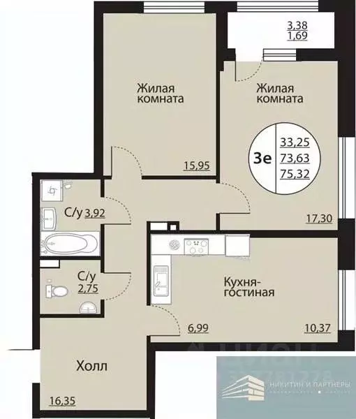 2-к кв. Воронежская область, Воронеж Московский просп., 138 (75.3 м) - Фото 0