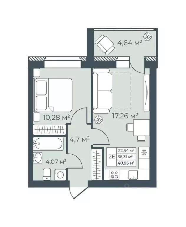 2-к кв. Тульская область, Узловая  (40.95 м) - Фото 0
