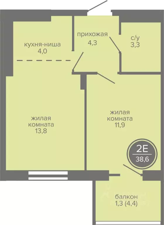 2-к кв. Пермский край, Пермь ш. Космонавтов, 309А (38.6 м) - Фото 0