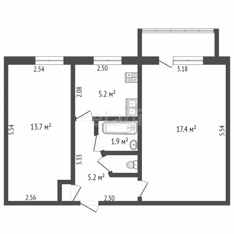 2-комнатная квартира: Евпатория, Советская улица, 3 (45.4 м) - Фото 1