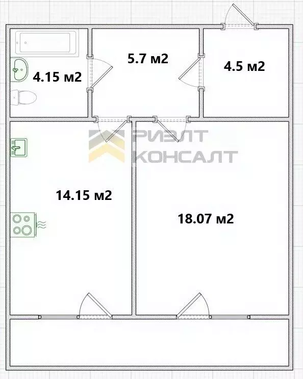 1-к кв. Омская область, Омск ул. Яковлева, 15 (50.0 м) - Фото 0