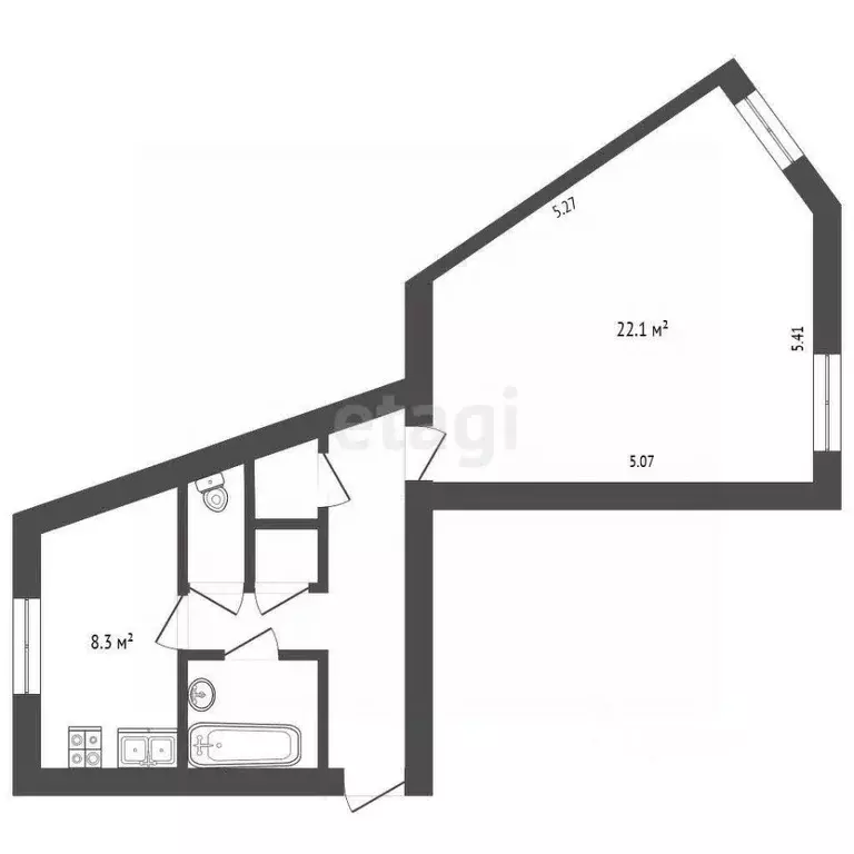 1-к кв. Ярославская область, Ярославль просп. Октября, 72А/2 (42.1 м) - Фото 2