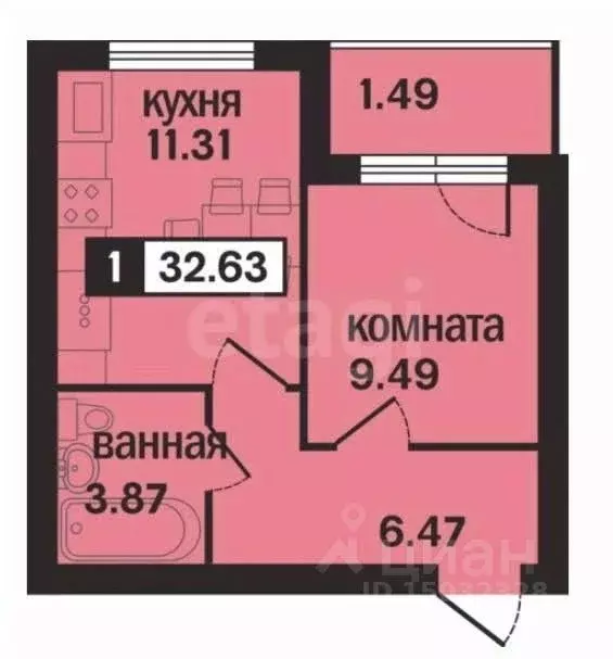 1-к кв. Владимирская область, Муром ул. 5-я Новослободская, 4 (32.0 м) - Фото 2