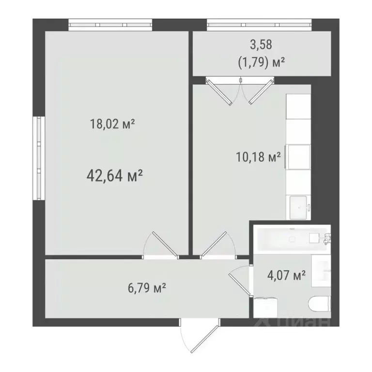 1-к кв. Сахалинская область, Южно-Сахалинск ул. Ленина (40.85 м) - Фото 0