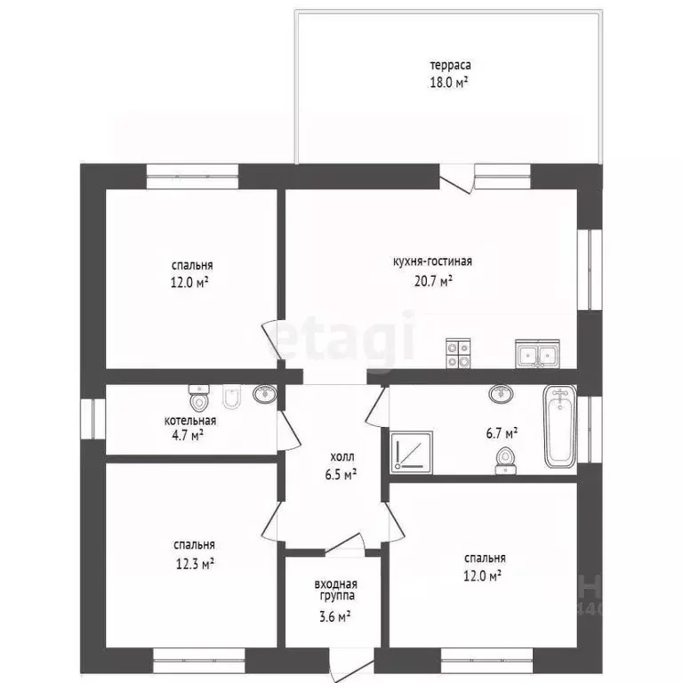 Дом в Тюменская область, Тюменский муниципальный округ, с. Успенка  ... - Фото 2