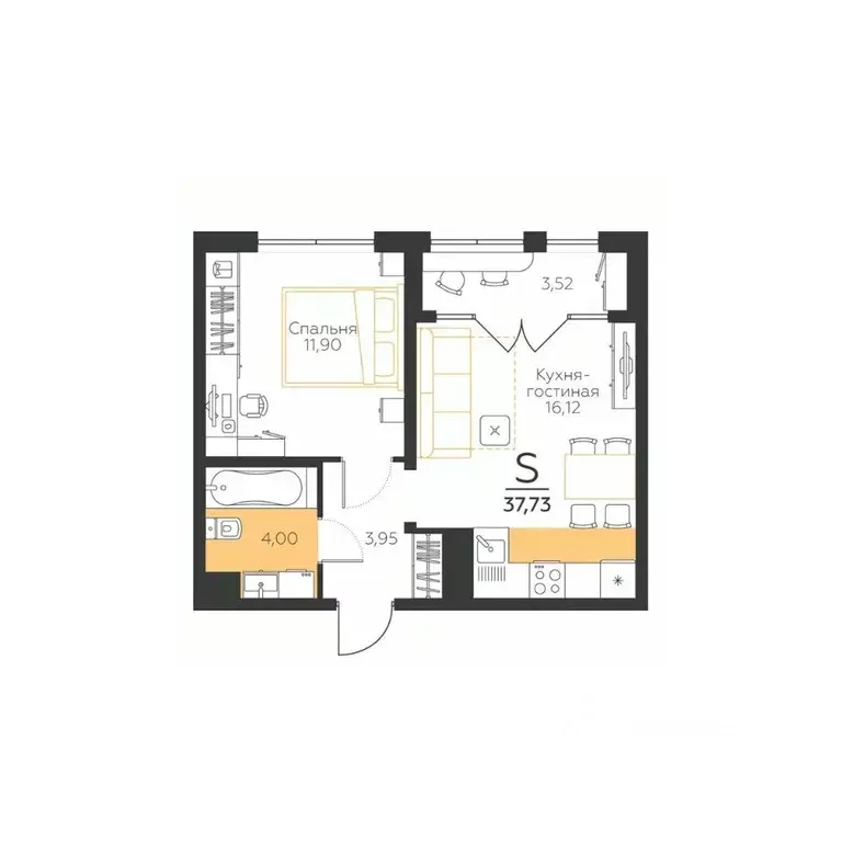 1-к кв. Тульская область, Тула городской округ, пос. Молодежный 8А ... - Фото 0