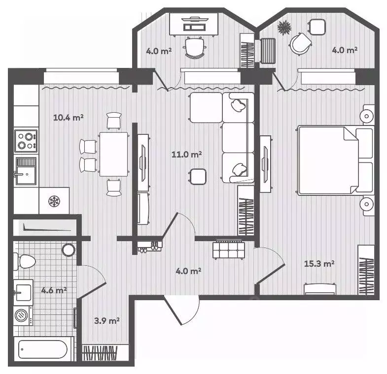 2-к кв. Приморский край, Надеждинский район, пос. Тавричанка  (53.2 м) - Фото 1