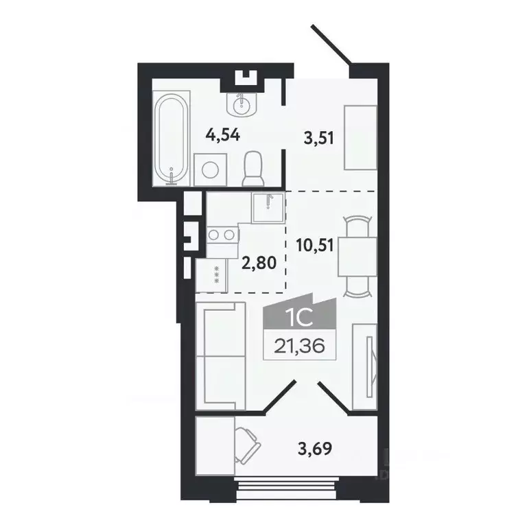 Студия Томская область, Томск Черемошники мкр, ул. Бердская, 14/3 ... - Фото 0