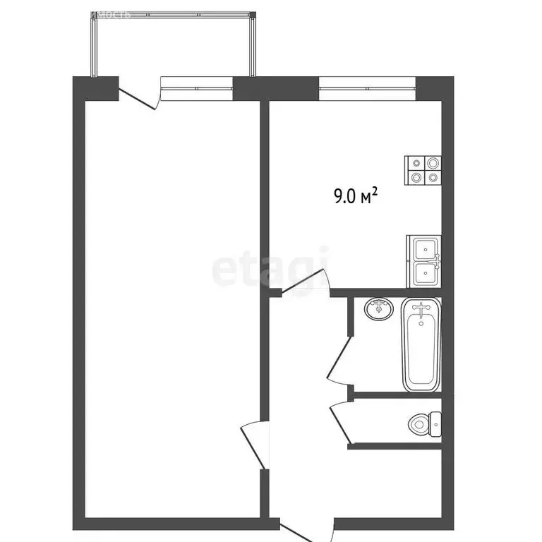 1-комнатная квартира: Сергиев Посад, Московское шоссе, 2 (38.4 м) - Фото 1