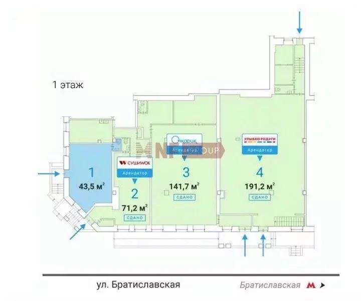 Торговая площадь в Москва Братиславская ул., 15К1 (44 м) - Фото 1