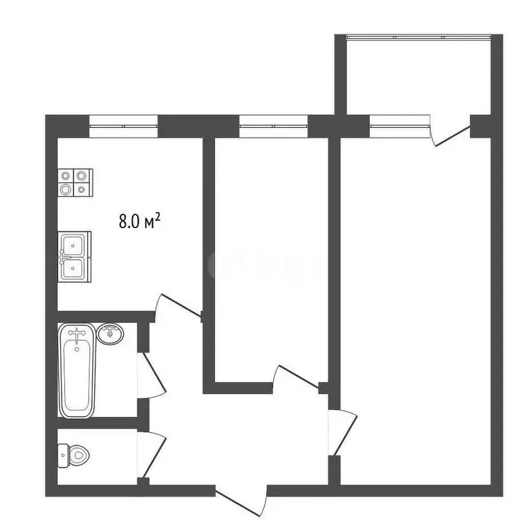 2-комнатная квартира: Сокол, улица Некрасова, 9 (45 м) - Фото 0