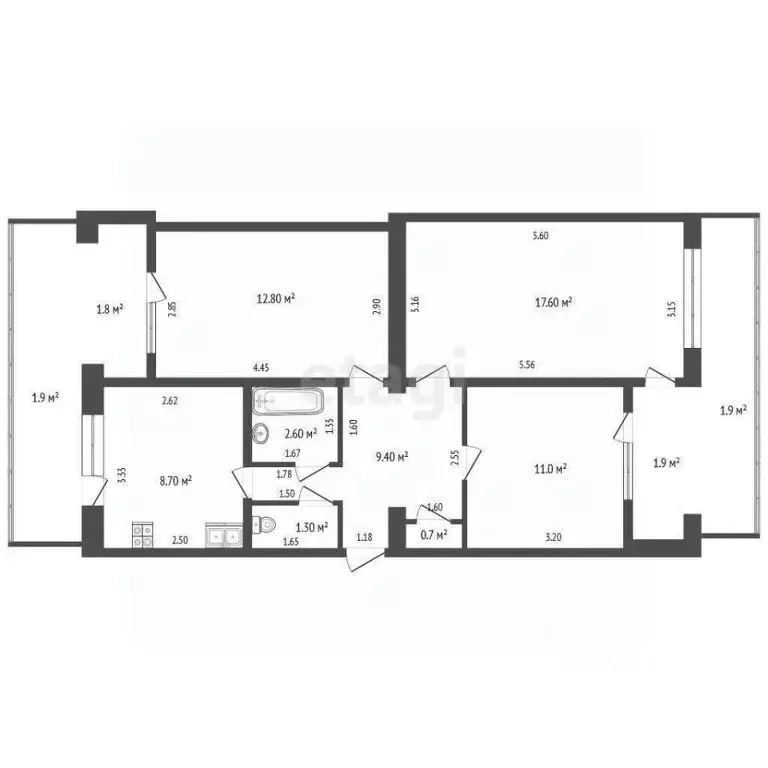 3-к кв. Крым, Феодосия муниципальный округ, Орджоникидзе пгт ул. ... - Фото 2