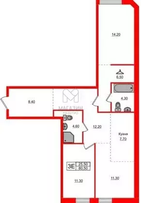 3-комнатная квартира: Санкт-Петербург, 12-я линия Васильевского ... - Фото 1