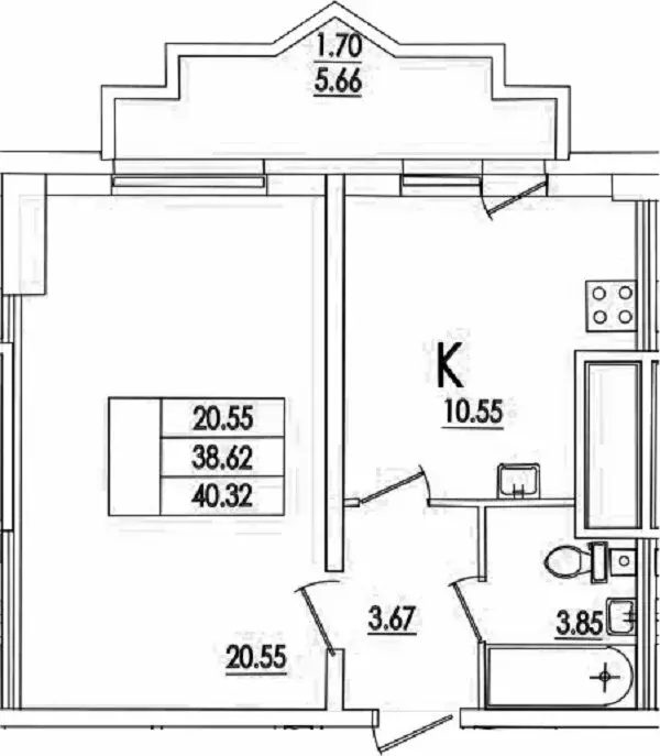 1-комнатная квартира: Санкт-Петербург, улица Кустодиева, 5к1 (40.32 м) - Фото 1