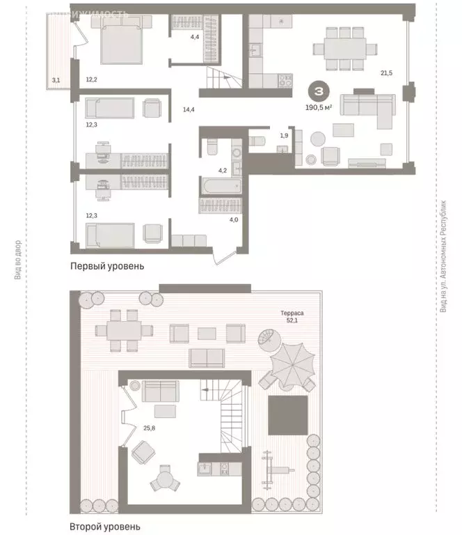 3-комнатная квартира: Екатеринбург, улица Шаумяна, 30 (190.54 м) - Фото 2