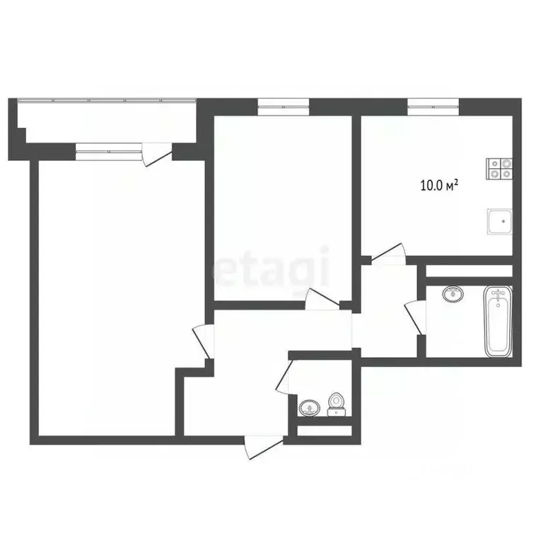 2-к кв. Ямало-Ненецкий АО, Новый Уренгой Дружба мкр, 5/1 (55.3 м) - Фото 2