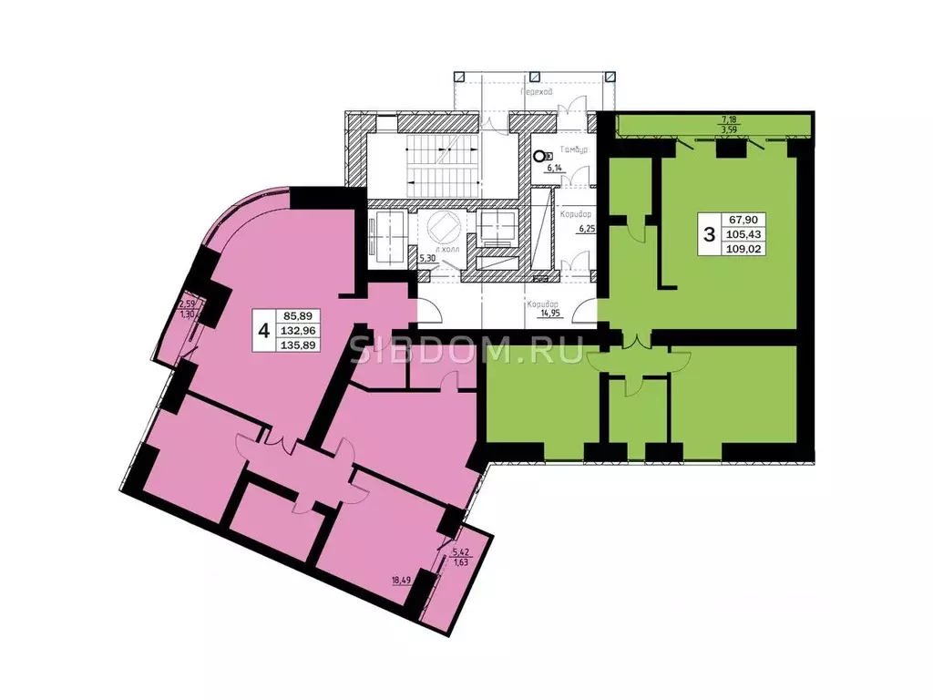 4-к кв. Красноярский край, Красноярск ул. Петра Подзолкова, 10 (134.3 ... - Фото 2