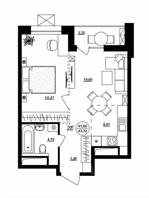 2-к кв. Хабаровский край, Хабаровск ул. Демьяна Бедного (43.32 м) - Фото 1