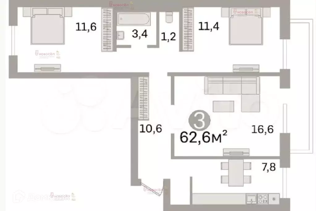 Продаётся 3-к квартира, 66 м - Фото 1