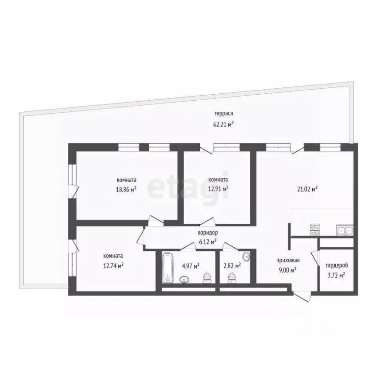 3-к кв. Тюменская область, Тюмень ул. Николая Машарова, 4 (154.9 м) - Фото 1