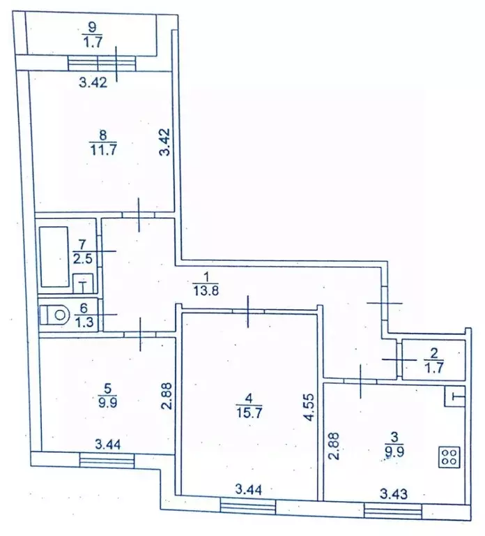 3-к кв. Тверская область, Тверь Хрустальная ул., 40 (66.5 м) - Фото 2