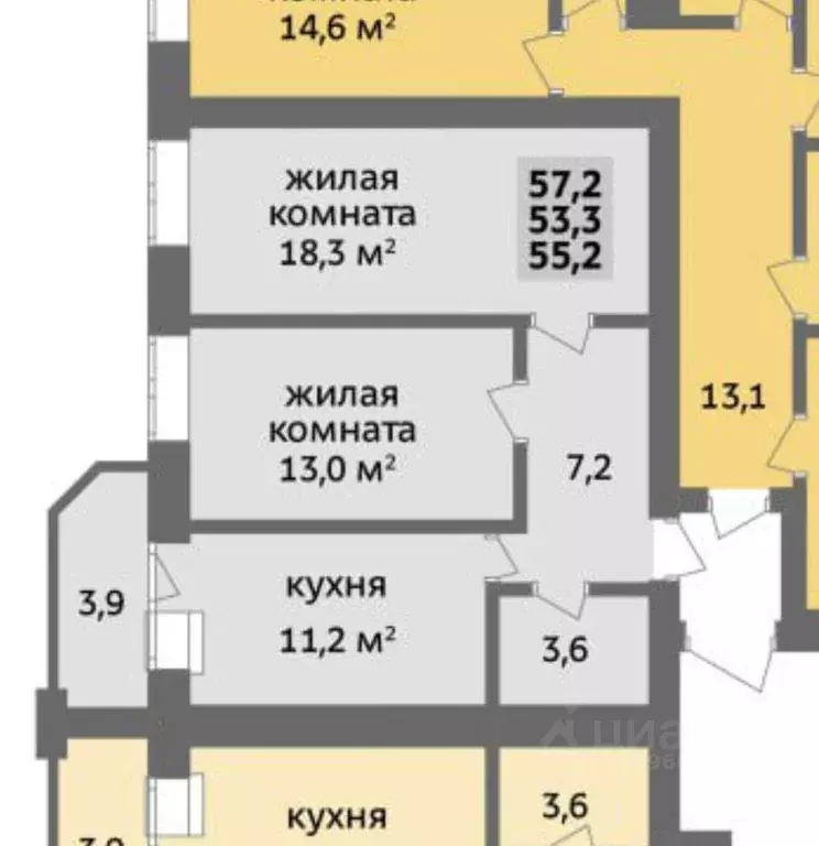 2-к кв. Тамбовская область, Тамбов Телецентр мкр, Европейский-2 жилой ... - Фото 0