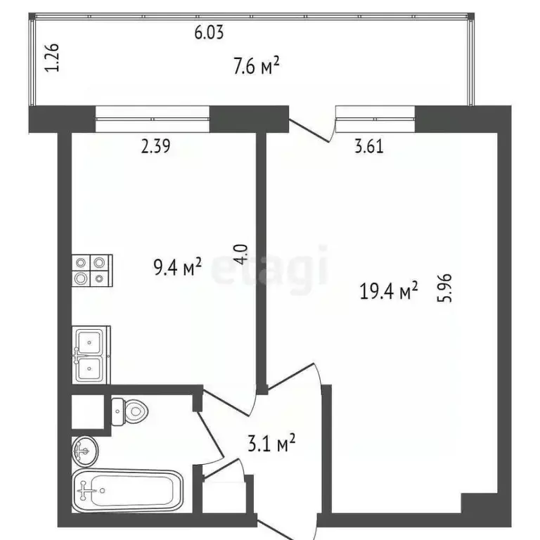 1-к кв. Московская область, Люберцы ул. Побратимов, 8 (35.0 м) - Фото 1