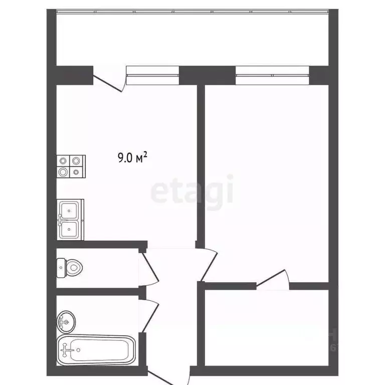2-к кв. Татарстан, Набережные Челны 65-й комплекс, 15 (44.5 м) - Фото 2