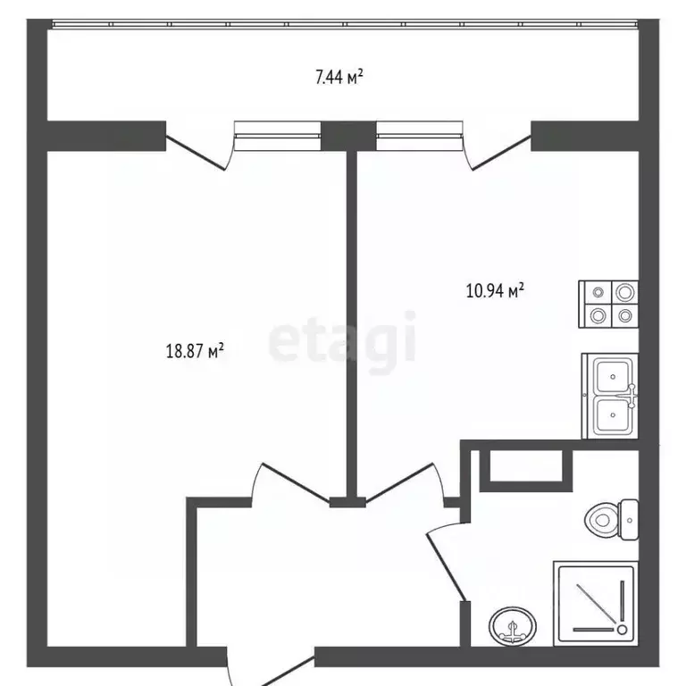 1-к кв. Ленинградская область, Кудрово г. Всеволожский район, ... - Фото 1