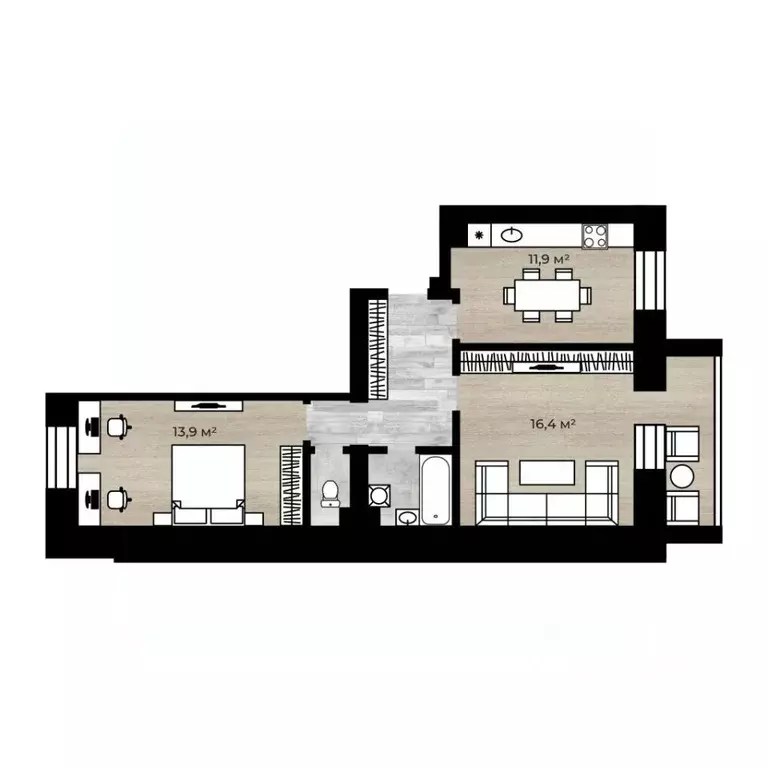 2-к кв. Ярославская область, Ярославль просп. Фрунзе, 35/17 (54.1 м) - Фото 2