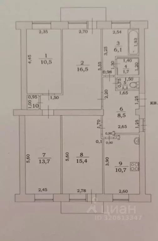4-к кв. Брянская область, Клинцы просп. Ленина, 51 (85.0 м) - Фото 0