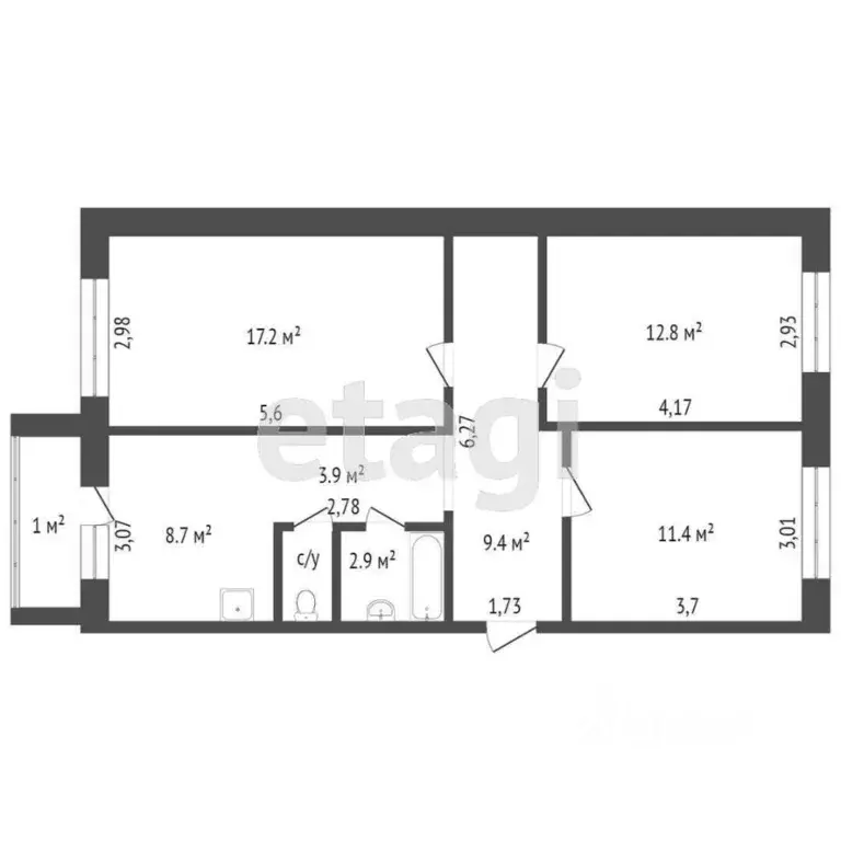 3-к кв. Красноярский край, Красноярск Ботаническая ул., 22г (68.0 м) - Фото 1