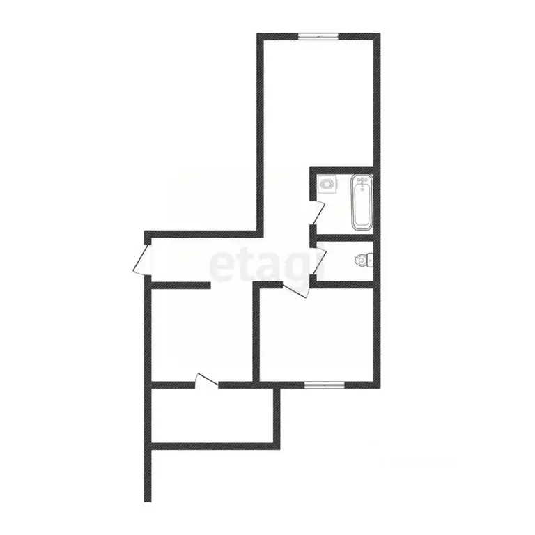 2-к кв. Иркутская область, Иркутск ул. Бородина, 7/2 (52.2 м) - Фото 1