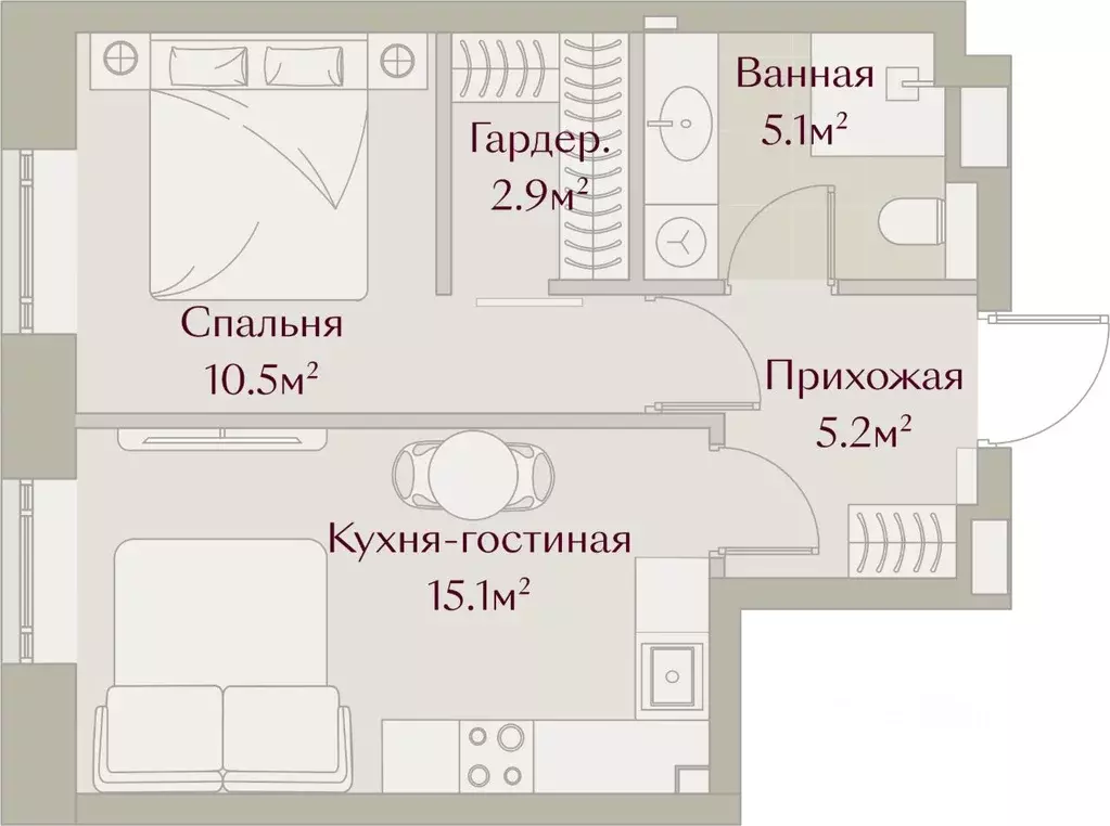 1-к кв. Татарстан, Казань Щербаковский пер., 5 (38.81 м) - Фото 2